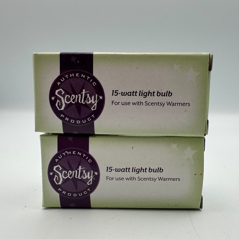 New Scentsy Authentic 15-Watt Light Bulb Replacement 2-Pack Clear Wax Warmer NIB